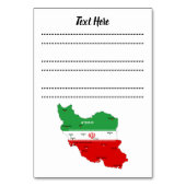 Iran Map with Flag and Emblem Tischnummer (Rückseite)