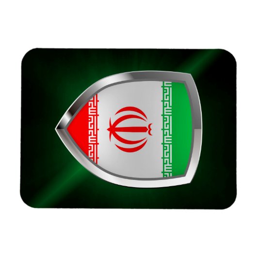 Iran Metallic Emblem Magnet (Horizontal)