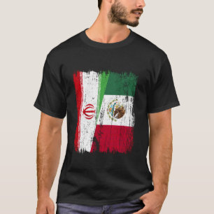 Iran Mexiko Halbe Flagge iranischer mexikanischer  T-Shirt