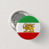 Iran, persische Flagge mit Löwen, Schah des Iran Button (Vorne & Hinten)