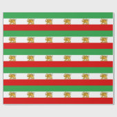 Iran, persische Flagge mit Löwen, Schah des Iran Geschenkpapier (Flach)