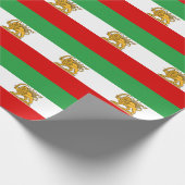 Iran, persische Flagge mit Löwen, Schah des Iran Geschenkpapier (Ecke)