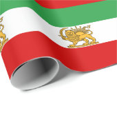 Iran, persische Flagge mit Löwen, Schah des Iran Geschenkpapier (Rolleneckpunkt)