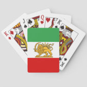 Iran, persische Flagge mit Löwen, Schah des Iran Spielkarten (Rückseite)