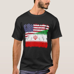 Iran Pride American Flag Roots Heritage T-Shirt