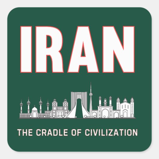 Iran Pride Iran Persia Wiege der Zivilisation Quadratischer Aufkleber (Vorderseite)