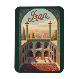 Iran Skyline Illustration Reise Kunst Vintage Magnet