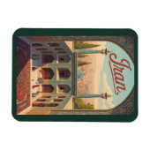 Iran Skyline Illustration Travel Art Vintage Magnet (Horizontal)
