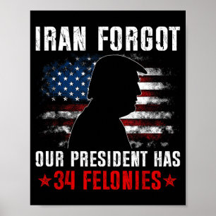 Iran vergaß, dass der Präsident 34 Verbrechen hat  Poster