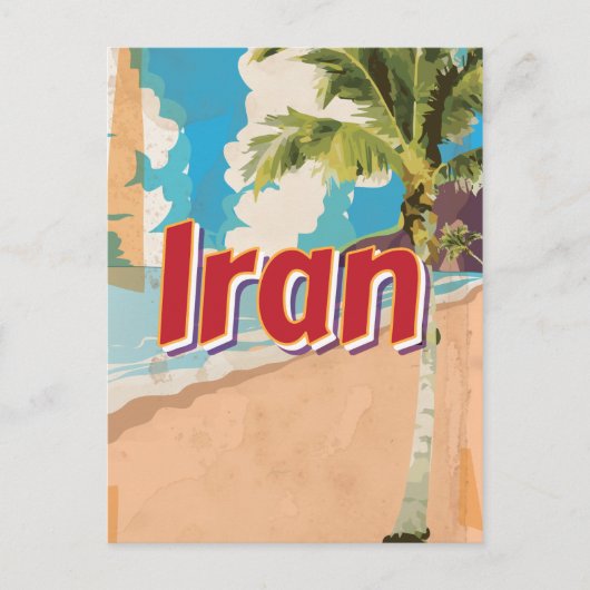 Iran Vintage Reiseplakat Postkarte (Vorderseite)