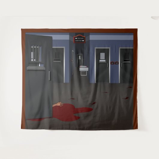 Irane Asylum Corridor Halloween Hintergrund Wandteppich (Vorderseite (Horizontal))