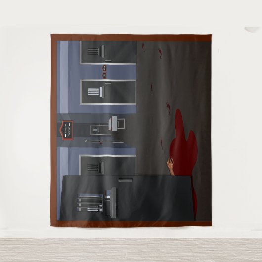 Irane Asylum Corridor Halloween Hintergrund Wandteppich (Vorderseite)