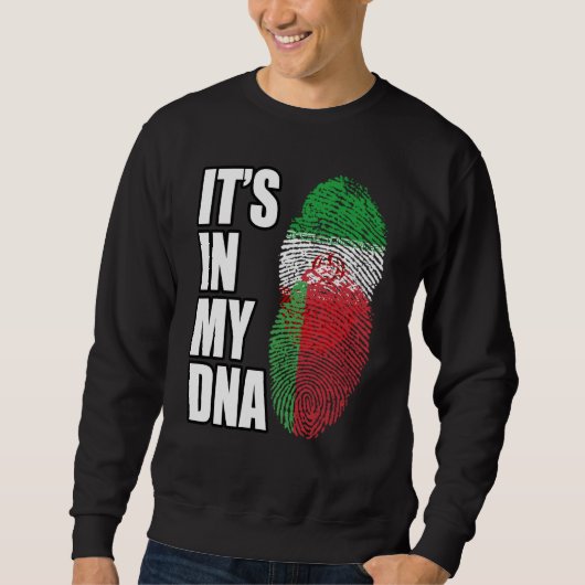 Iranian And Belarusian Mix DNA Flag Heritage Sweatshirt (Vorderseite)