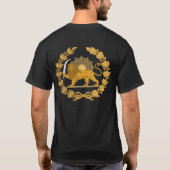 Iranian Flag Lion with Sword Emblem Logo  T-Shirt (Rückseite)