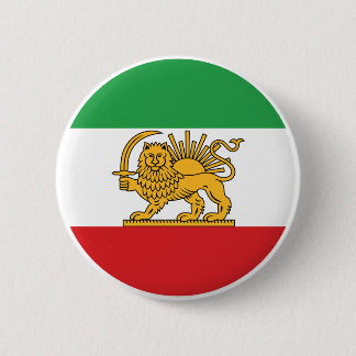Iranian Lion and Sun Historic Flag Emblem Button