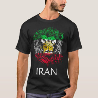 Iranian Lion Head Flag Iran T-Shirt