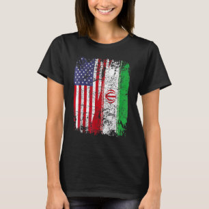 IRANIAN ROOTS Die halbe amerikanische Flagge IRAN  T-Shirt