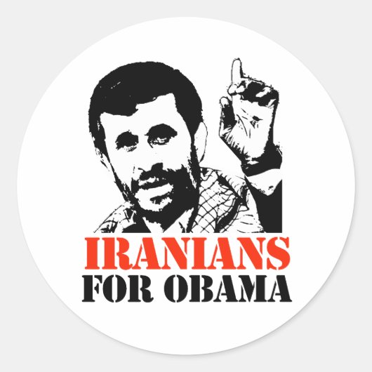 IRANIEN FÜR OBAMA RUNDER AUFKLEBER (Vorderseite)
