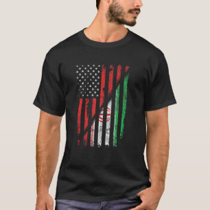 Iranisch amerikanisches Flaggenschiff Retro Style T-Shirt
