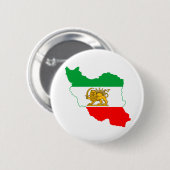 Iranische Flag-Karte mit Löwenlogo Button (Vorne & Hinten)