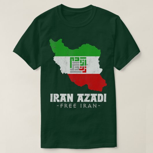 Iranische Flagge, Iran Karte IRAN AZADI frei Iran, T-Shirt (Design vorne)