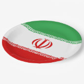 Iranische Flagge (Iran) (Persisch) Pappteller (Schrägansicht)