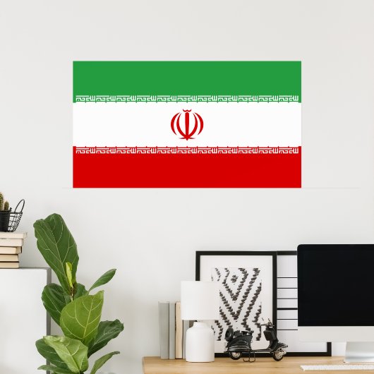 Iranische Flagge (Iran) (Persisch) Poster (Heimbüro)