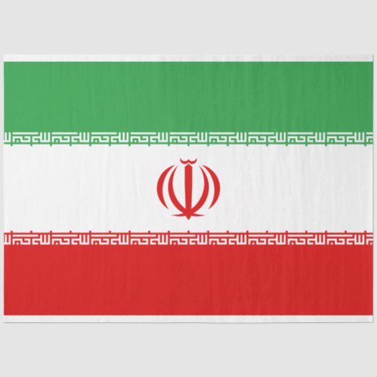 Iranische Flagge (Iran) (Persisch) Seidenpapier (Vorderseite)
