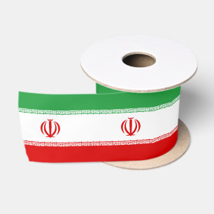Iranische Flagge / Iran - Reise, Urlaub/Sport Satinband