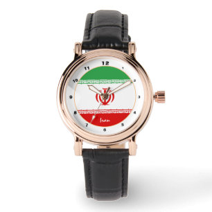 Iranische Flagge & Iran trendige Mode / Design-Uhr Armbanduhr