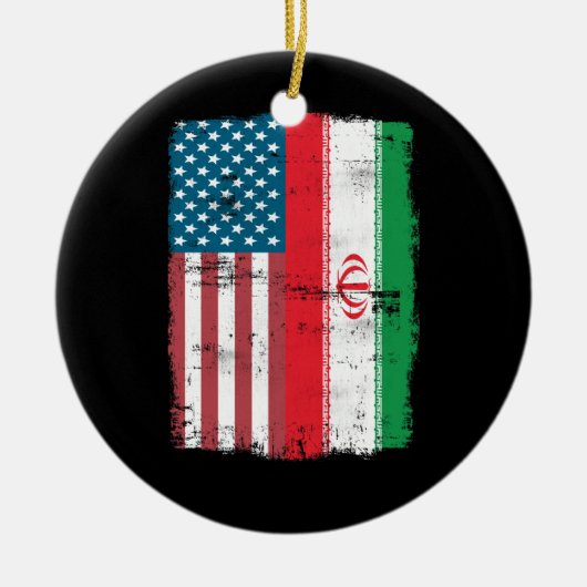 Iranische Flagge - IRANISCHE ROOTS Keramik Ornament (Vorne)