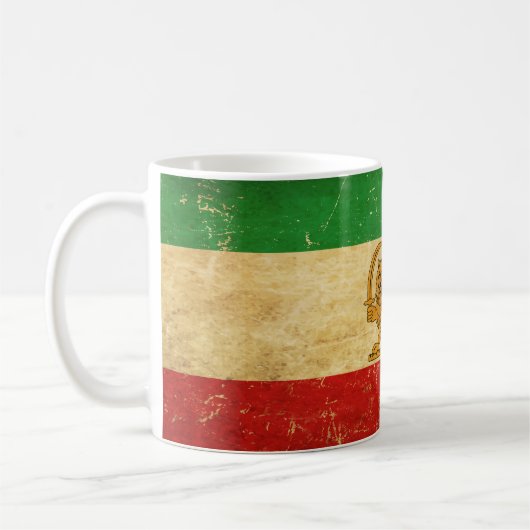 Iranische Flagge - Löwe und Sonnenschein - Flagge  Kaffeetasse (Links)