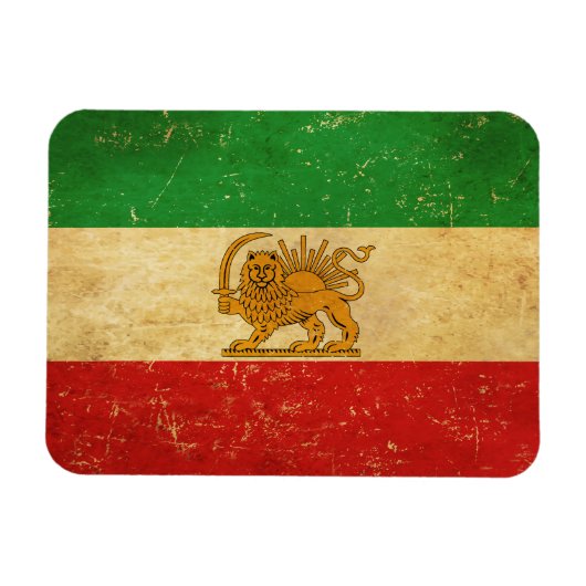 Iranische Flagge - Löwe und Sonnenschein - Flagge  Magnet (Horizontal)