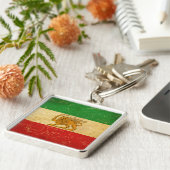 Iranische Flagge - Löwe und Sonnenschein - Flagge  Schlüsselanhänger (Seite)