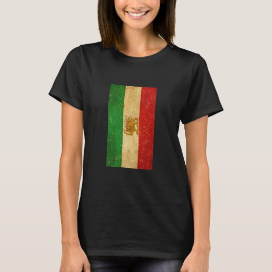 Iranische Flagge - Löwe und Sonnenschein - Flagge T-Shirt (Vorderseite)