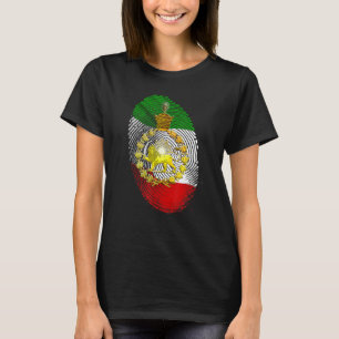 Iranische Flagge mit Pahlavi Crown und Fingerabdru T-Shirt
