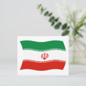 Iranische Flagge Postkarte (Stehend Vorderseite)