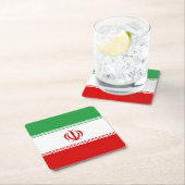 Iranische Flagge Rechteckiger Pappuntersetzer (Vor Ort)