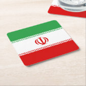 Iranische Flagge Rechteckiger Pappuntersetzer (angewinkelt)