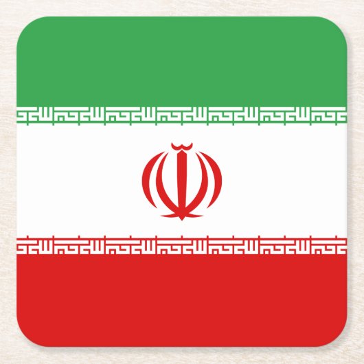 Iranische Flagge Rechteckiger Pappuntersetzer (Vorderseite)