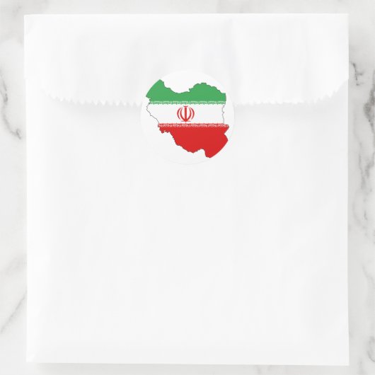 Iranische Flagge Runder Aufkleber (Tasche)
