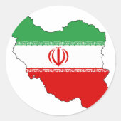 Iranische Flagge Runder Aufkleber (Vorderseite)