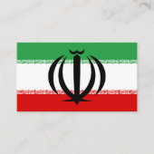 Iranische Flagge und Nationallogo, Flagge des Iran Visitenkarte (Vorderseite)