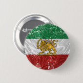 Iranische Flaggengrunge mit Löwe Button (Vorne & Hinten)