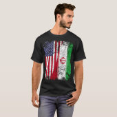 Iranische Roots Halbe amerikanische Flagge US Iran T-Shirt (Vorne ganz)
