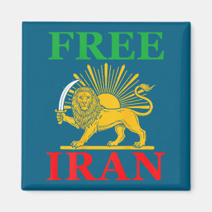Iranisches Flaggen-Löwe-Rücken-Design Magnet