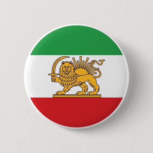 Iranisches Löwe-und-Sonne-Historisches Flaggen-Emb Button (Vorderseite)