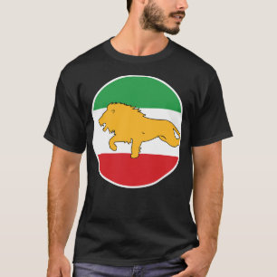 Iranisches Löwe-und-Sonne-Historisches-Flaggen-Emb T-Shirt