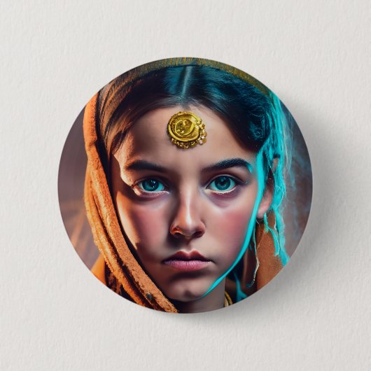 Iranisches Mädchen Button (Vorderseite)
