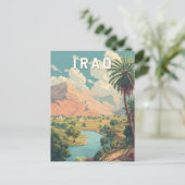 Iraq Illustration Travel Art Vintage Postkarte (Stehend Vorderseite)